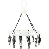 Laguelle Droogmolen met 16 Antislip Wasknijpers - Wit en Grijs - 26 x 34cm