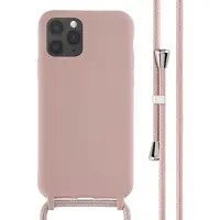 IMoshion Siliconen hoesje met koord voor de Apple iPhone 11 Pro - Sand Pink