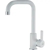 Laveo Spoelbakmengkraan LENA BKU_665D, Wit graniet, Éénhendel, Verplaatsbare uitloop, Keramische cartridge, 302 mm hoog