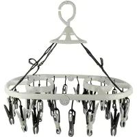 Laguelle Droogmolen met 30 Antislip Wasknijpers - Wit en Grijs - 34 x 48,5cm