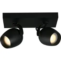 Lucide PRESTON - Plafondspot (Plafondlamp) Badkamer - 2xGU10 - IP44 - Zwart