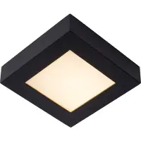 Lucide Brice vierkante plafondlamp 16.8cm 15W zwart