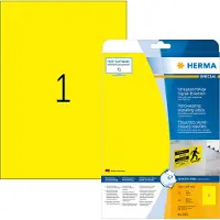 Herma Weervaste folie-etiketten, geel, A4, 210 x 297 mm, extreem sterk hechtend