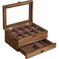 Songmics Horlogebox met 8 vakken en 1 lade
