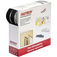 FASTECH B50-SK-L-999925 Klittenband Om vast te plakken Hotmelt Lusdeel (l x b) 25000 mm x 50 mm Zwart 25 m