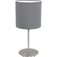 Eglo Pasteri Tafellamp - 1 Lichts - E27 - Ø18cm - Stof - Grijs, Antraciet, Wit