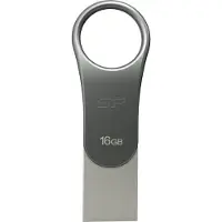 Silicon Power 16GB Mobile C80 USB 3.0 - USB Type-C Dual COB flashdrive Titanium