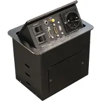 Equip 333341 Tischsteckdose mit 1xSchuko,2xRJ45,1xHDMI,1xUSB,1xVGA