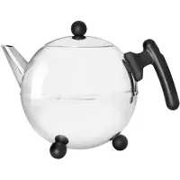 Bredemeijer Bella ronde theepot - 1,2 l - zwart beslag