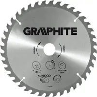 Graphite 57H681 Cirkelzaagblad voor Hout 216mm, Asgat 30mm, Tanden 60, Dikte 3,2, Vulringen 16/20/25, TCT
