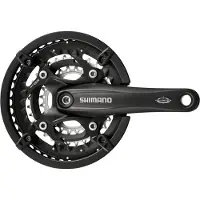 Shimano FC-T521 crankstel met 3 versnellingen en 10 tandwielen, met een cranklengte van 175 mm, 44-32-24T, Octalink, kleur: zwart
