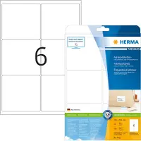 Herma PREMIUM adresetiketten, A4, 99,1 x 93,1 mm, wit paper mat