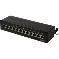 Logilink Desktop patchpaneel, Cat. 6A, 12 poorten, zwart