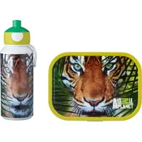 Mepal lunchset Campus – Broodtrommel en Drinkbeker voor kinderen – Bento box – Pop-up drinkfles – Animal Planet Tijger
