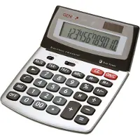 Genie Zakrekenmachine 560 T, 12-cijferig jumbodisplay, werkt op zonne-energie & batterijen