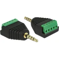 DeLOCK 3,5mm Jack (m) Terminal Block - verguld - 5-polig / stereo