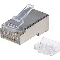 Intellinet verpakking van 90 stuks Cat6A modulaire RJ45-stekkers STP 3-voudige klem voor massieve draad 90 stekkers in pot 790680 Krimpcontact