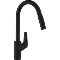 Hansgrohe Focus M41 - Keukenmengkraan - Ééngreeps bediening - 240mm - Uittrekbare vuistdouche - Mat Zwart - 2 straalsoorten