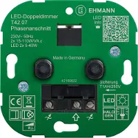 Ehmann 4295x0700 Draaidimmer Geschikt voor lampen: LED-lamp, Gloeilamp, Halogeenlamp Wit (RAL 9016)