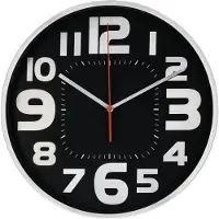 Hama wandklok emotion ø 30 cm geluidsarm zilver/zwart