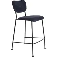 Zuiver Benson Barkrukken rugleuning 64,5 cm Donkerblauw - Set van 2