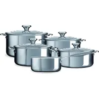 Le Creuset Rvs 5-delige Set Kookpannen + Steelpan