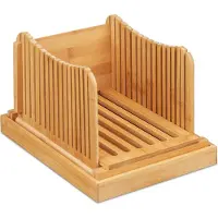 Relaxdays Hulp bij het snijden van brood, Snijplank, Bruin