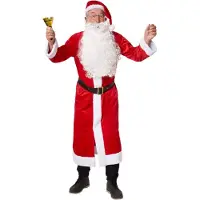 TecTake dressforfun - Mantel kerstman klassiek S - verkleedkleding kostuum halloween verkleden feestkleding carnavalskleding carnaval feestkledij partykleding - 303463