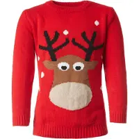 TecTake dressforfun - Kersttrui sympathiek rendier voor kinderen 104 (3-4y) - verkleedkleding kostuum halloween verkleden feestkleding carnavalskleding carnaval feestkledij partykleding - 303325