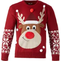 TecTake dressforfun - Kersttrui Rudi Rendier voor kinderen 116 (5-6y) - verkleedkleding kostuum halloween verkleden feestkleding carnavalskleding carnaval feestkledij partykleding - 303321