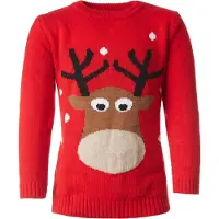 TecTake dressforfun - Kersttrui sympathiek rendier voor kinderen 116 (5-6y) - verkleedkleding kostuum halloween verkleden feestkleding carnavalskleding carnaval feestkledij partykleding - 303326