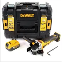 DeWalt DCG 405 NT accu haakse slijper 18V 125 mm borstelloos + 1x accu 5,0 Ah + TSTAK - zonder oplader