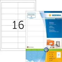 Herma Premium 4672 permanent hechtende etiketten A4 97 x 33,8 mm wit (1.600 etiketten)