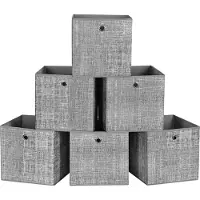 Songmics Opbergdozen met vingergat, non-woven stof, Heide grijs / 6