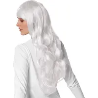 TecTake dressforfun - Pruik lang haar lokken wit - verkleedkleding kostuum halloween verkleden feestkleding carnavalskleding carnaval feestkledij partykleding - 303624