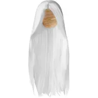 TecTake dressforfun - Pruik lang haar glad wit - verkleedkleding kostuum halloween verkleden feestkleding carnavalskleding carnaval feestkledij partykleding - 303631