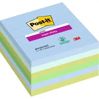 3M notes XL Oasis, 90 vel, ft 101 x 101 mm, gelijnd, geassorteerde kleuren, pak van 6 b