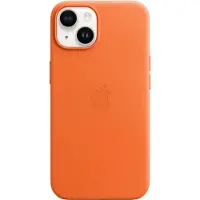 Apple iPhone 14 Back Cover met MagSafe Leer Oranje