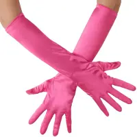 TecTake dressforfun - Lange satijnen handschoenen pink - verkleedkleding kostuum halloween verkleden feestkleding carnavalskleding carnaval feestkledij partykleding - 303654