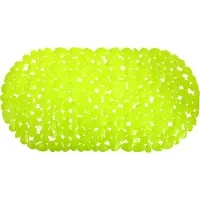 MSV Douche/bad anti-slip mat - badkamer - pvc - limegroen - 39 x 99 cm - Badmatjes