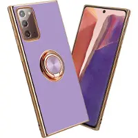 Cadorabo Hoesje voor Samsung Galaxy NOTE 20 in TPU met camerabescherming en ring LM089 Style (Galaxy Note 20), Smartphonehoes, Paars