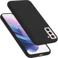 Cadorabo TPU Vloeibaar Silicone Hoesje (Galaxy S22+), Smartphonehoes, Zwart