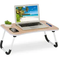 Relaxdays Laptop tafel, Notebookstandaard, Bruin