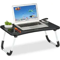 Relaxdays Zwarte schoottafel, Notebookstandaard, Zwart