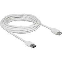 DeLOCK Easy-USB-A naar USB-A verlengkabel - USB2.0 - tot 2A / wit - 5 meter