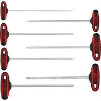 Ks Tools ERGOTORQUEplus T-greep, set van 7 ribbelsleutels voor hoekige schroeven, M4-M10 (artikelnummer: 158.5050)