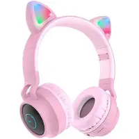 Hoco Draadloze Kinder Koptelefoon Kattenoren Roze
