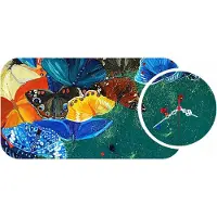Opviq , YMS-HMA5174, Bunt, Wandklok, 68 x 32 cm, 100% MDF (dikte: 3 mm)