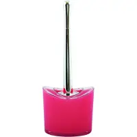 Spirella MSV Toiletborstel in houder/wc-borstel Aveiro - PS kunststof/rvs - fuchsia roze/zilver - 37 x 14 cm - Toiletborstels