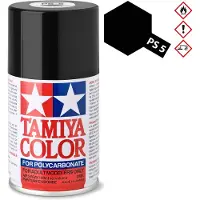 Tamiya Hobbyverf - 86005 PS-5 Zwart - Spray voor Polycarbonaat/Lexan RC Bodies - 100 ml Verf spuitbus - 1x 100 ml